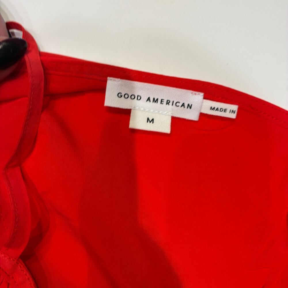 NEW Good American Red Bias Cut Midi Dress Sz Medium - Picture 5 of 12